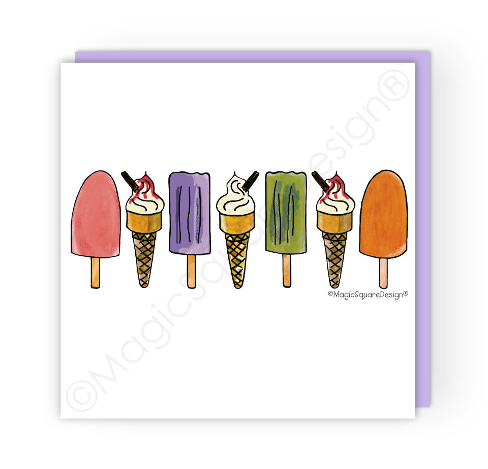 99's & lollies Greetings Card