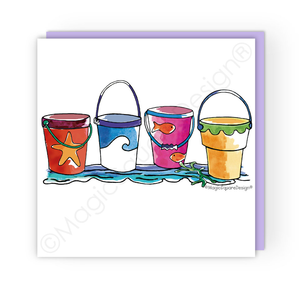Buckets Greetings Card