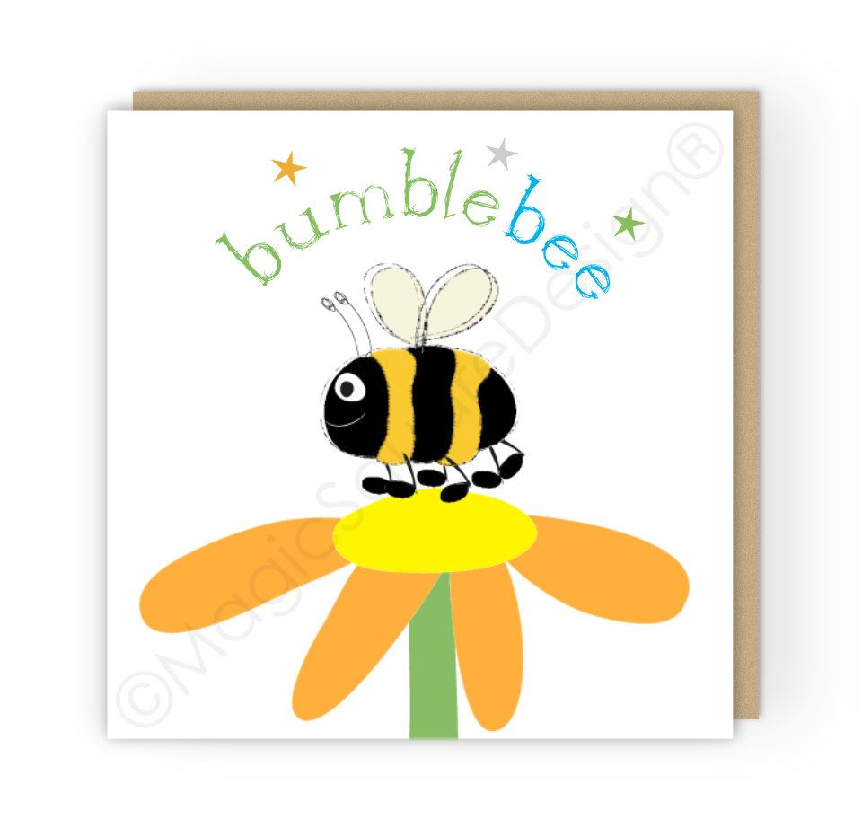 Bumblebee Stars Greetings Card