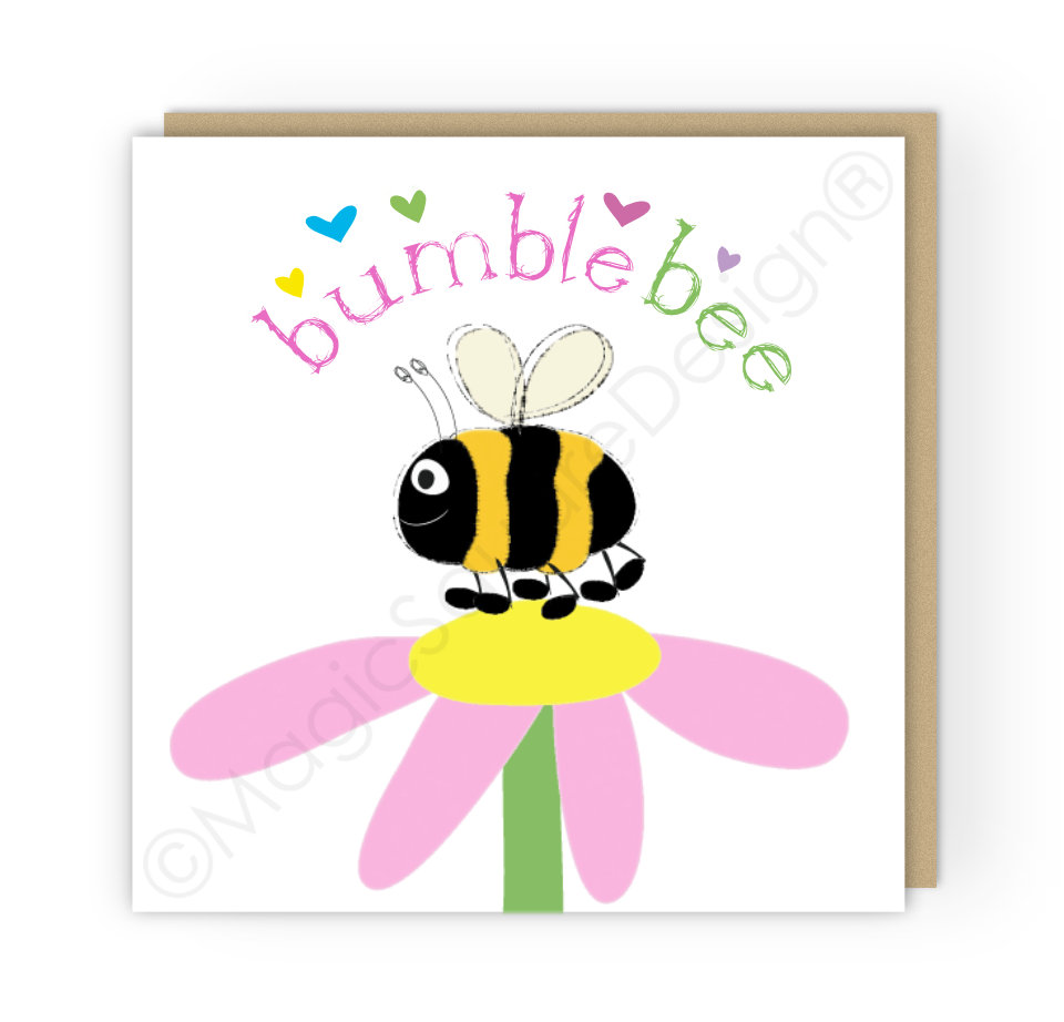 Bumblebee Hearts Greetings Card