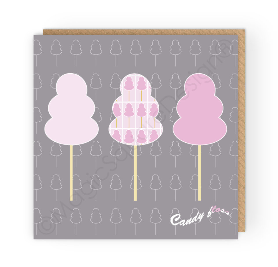 Candy Floss Greetings Card
