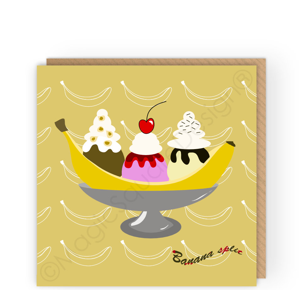 Banana Split Greetings Card