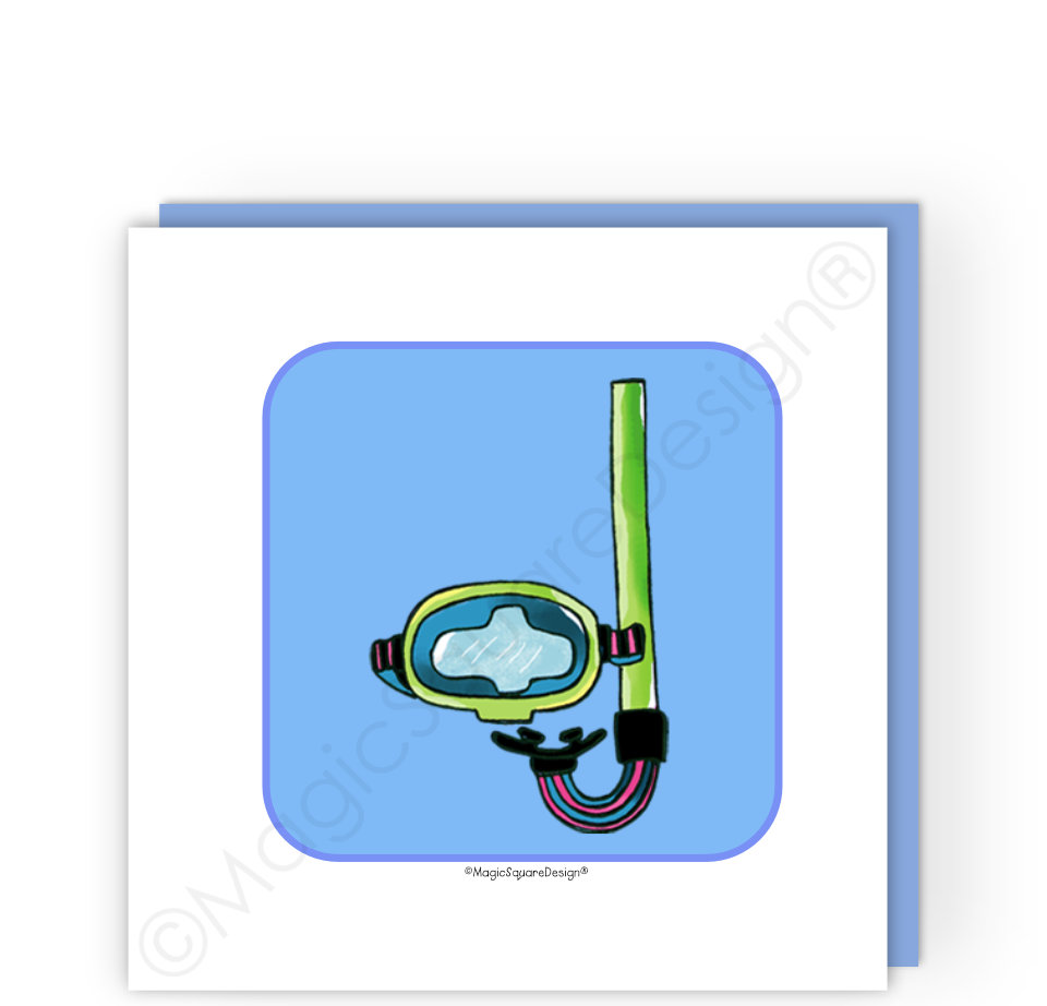 Blue Snorkel Greetings Card
