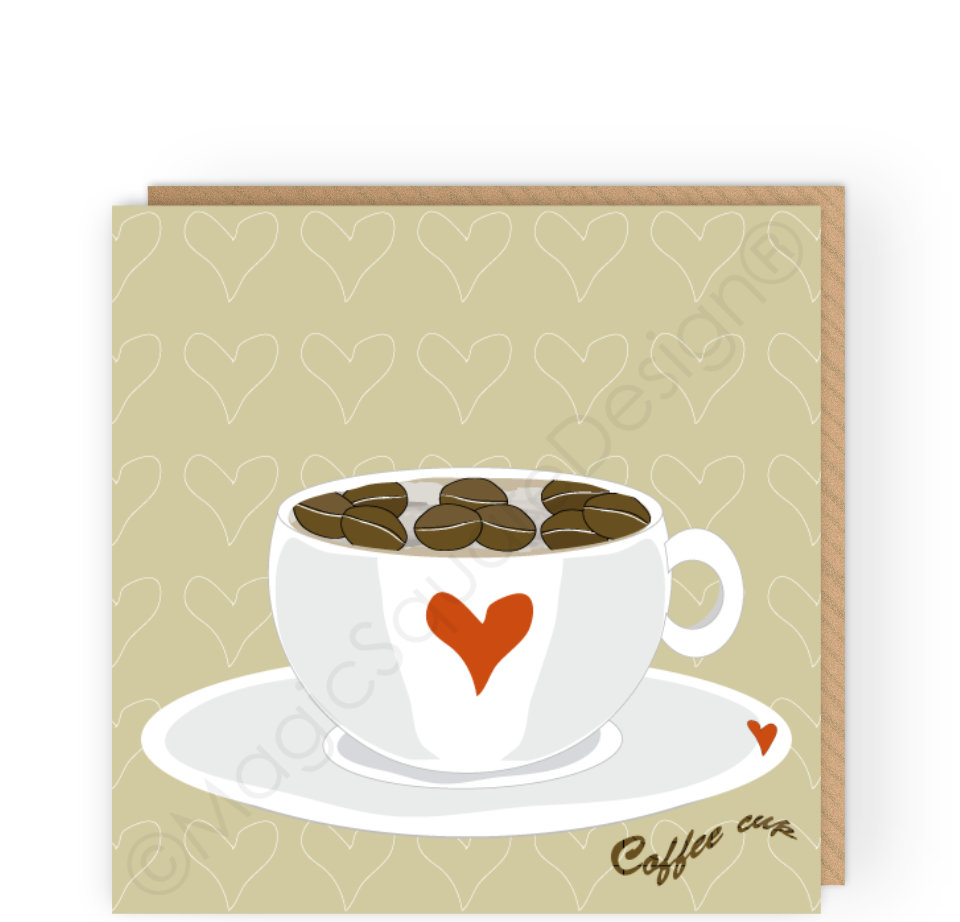 Coffee Cup Greetings Card