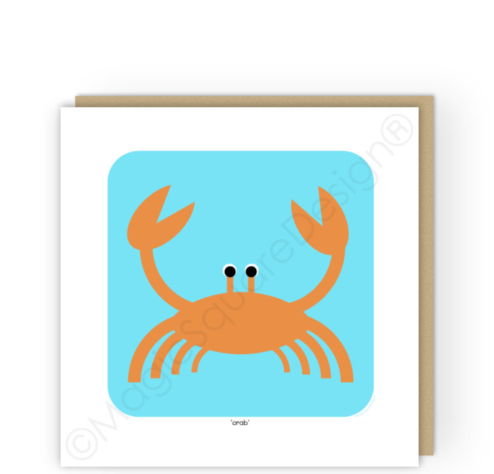 Coastal Crab Greetings Card