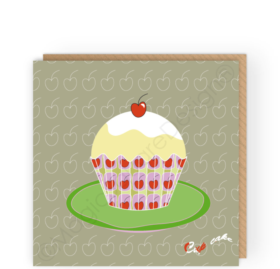 Cup Cake Greetings Card