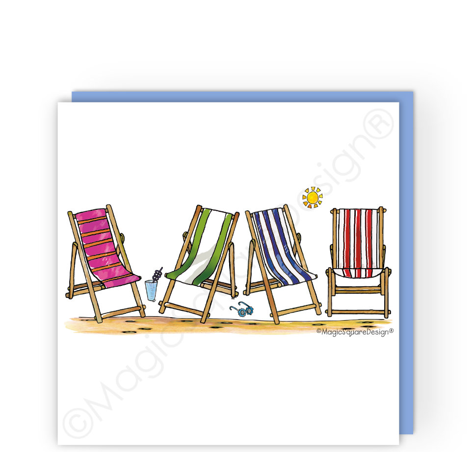 Deckchairs Greetings Card