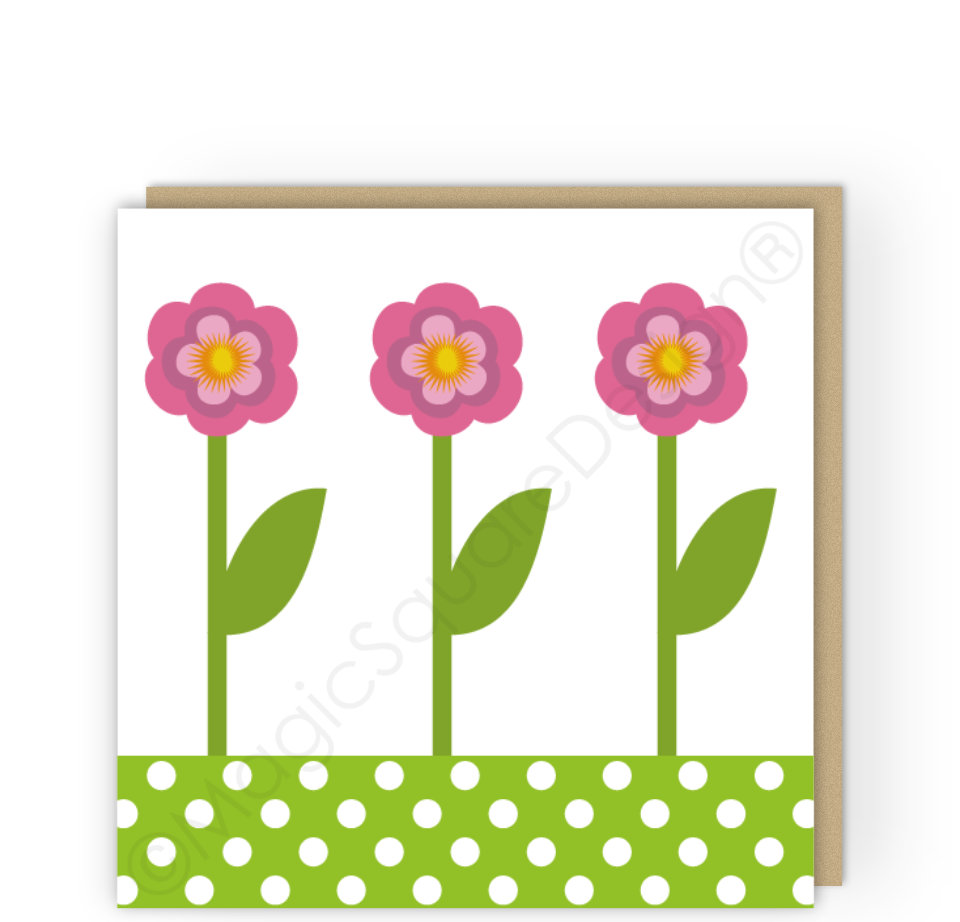 Dotty Grass Stems Greetings Card