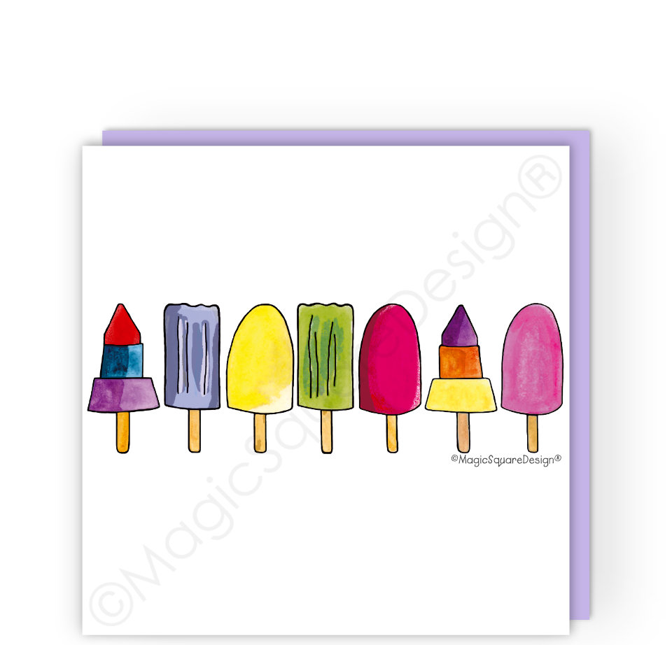 Ice Lollies Greetings Card