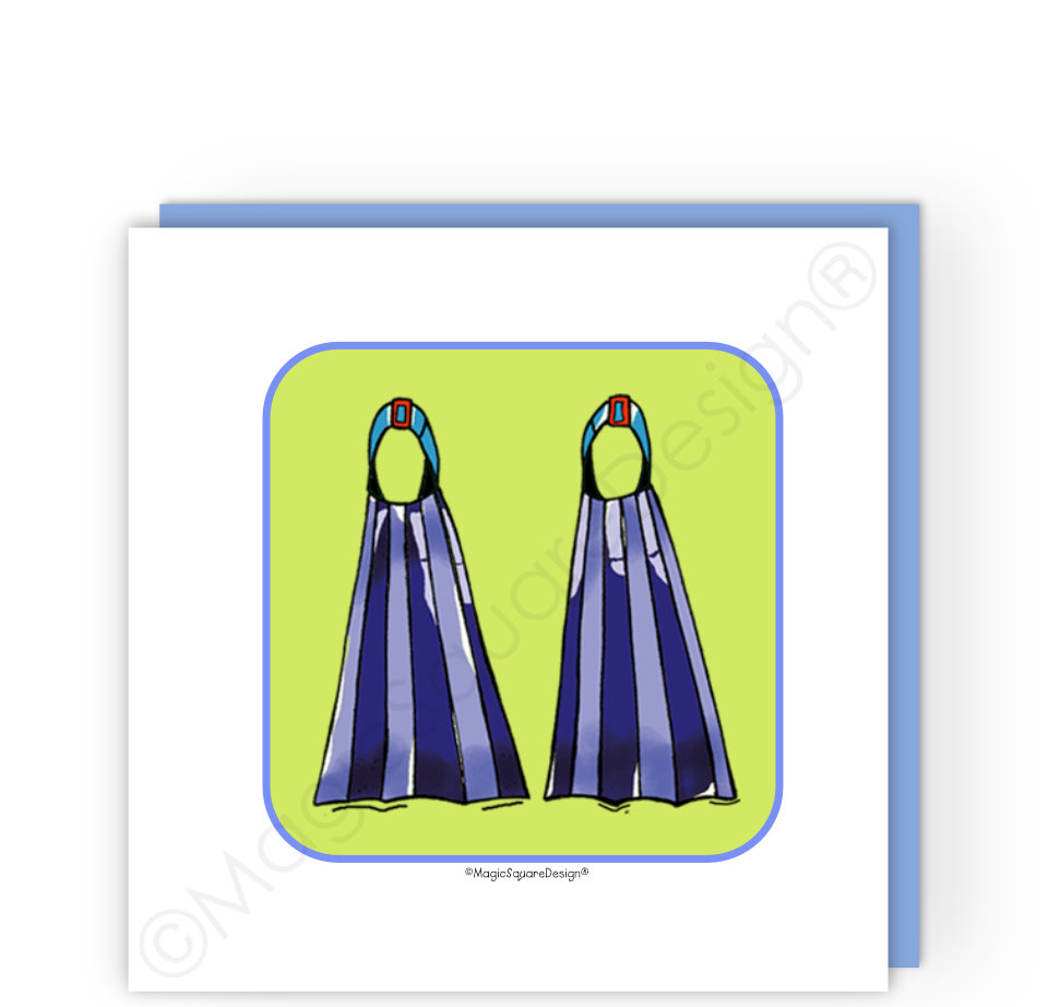 Green Flippers Greetings Card