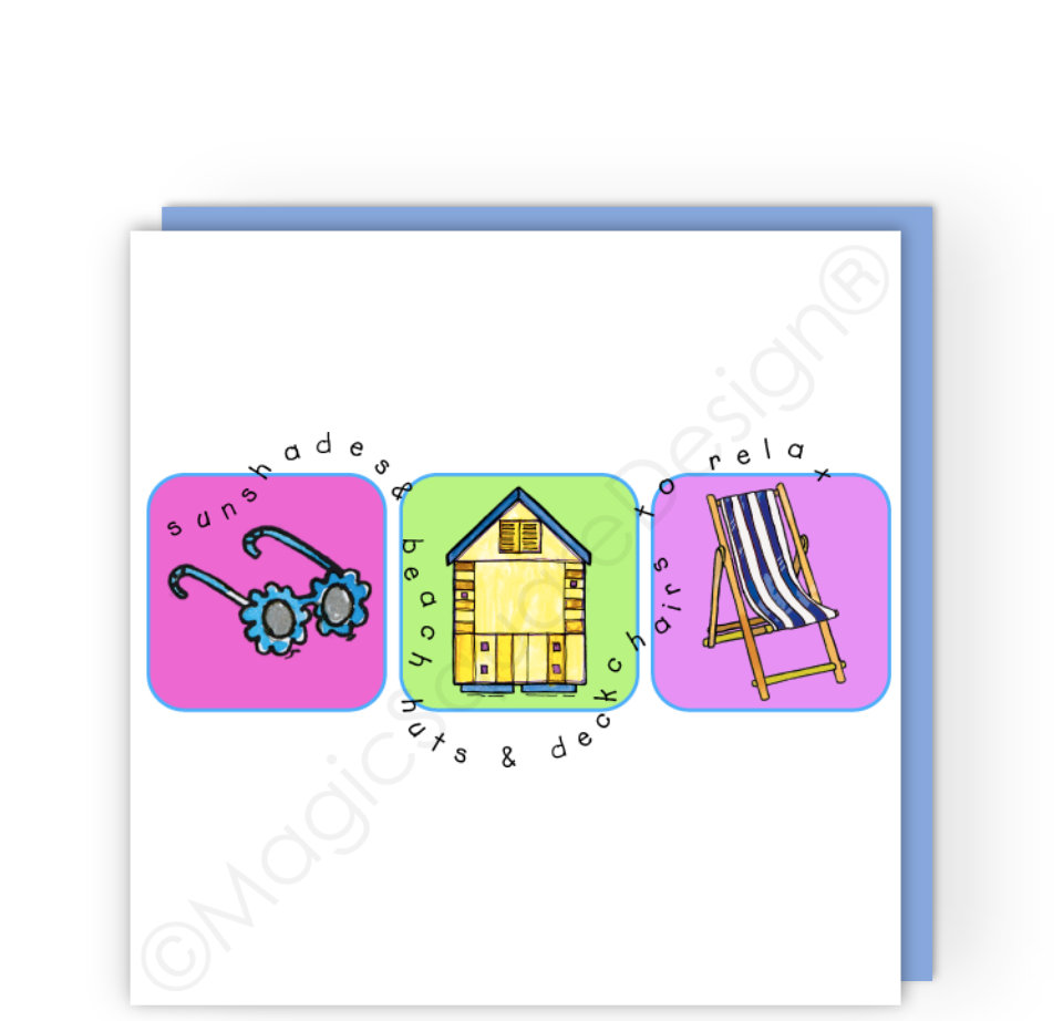 Sunshades & Beach Huts Greetings Card