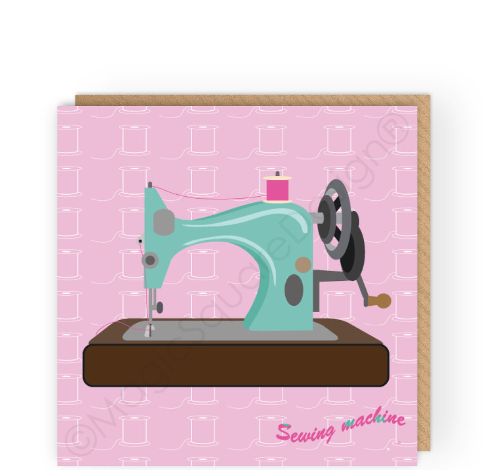 Sewing Machine Greetings Card