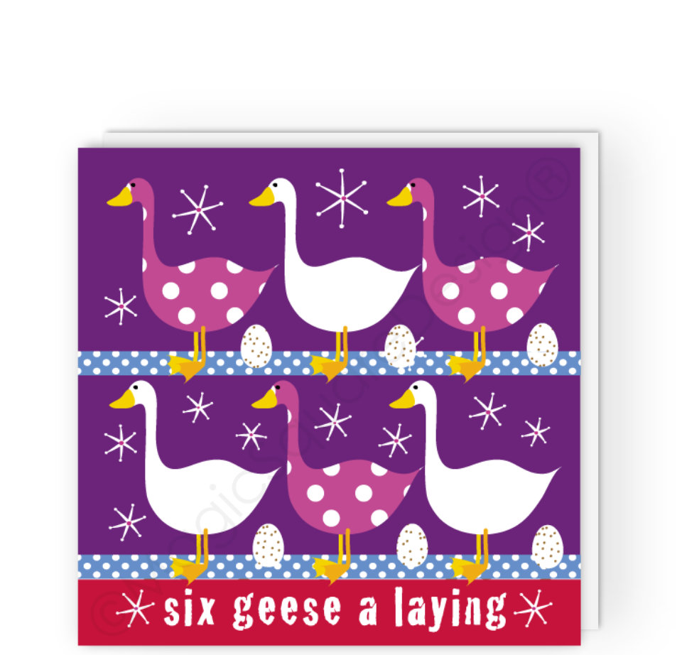 Six Geese Christmas Card