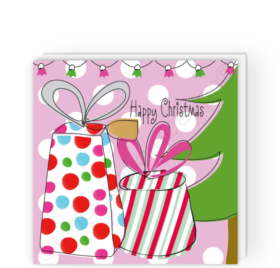 Spot Stripe Christmas Card