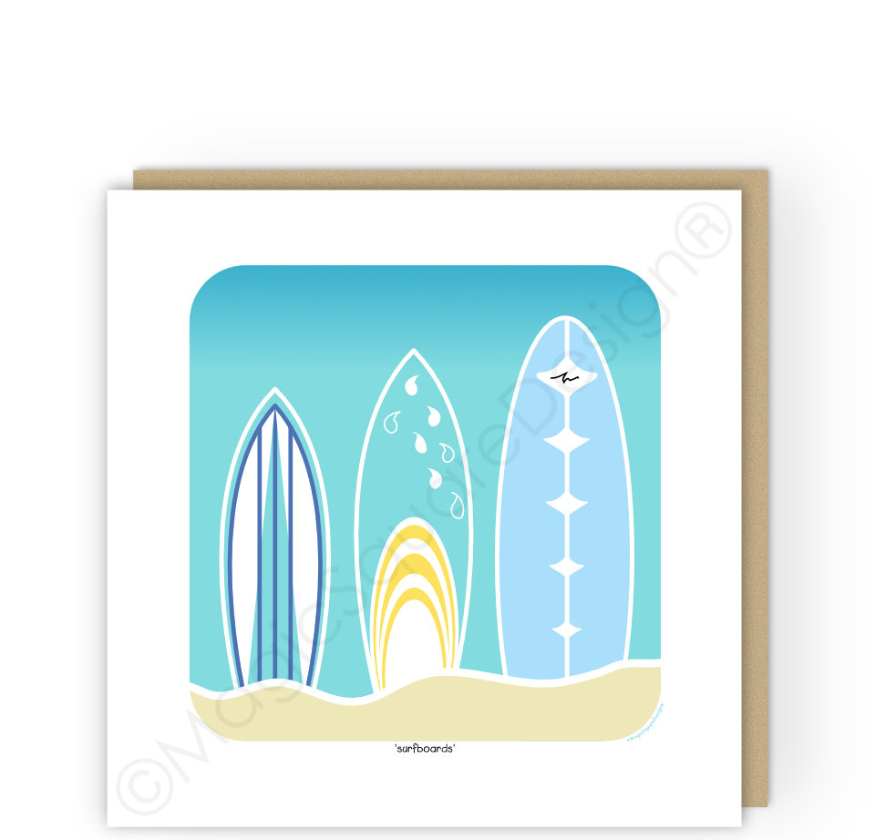 Surfboards Greetings Card