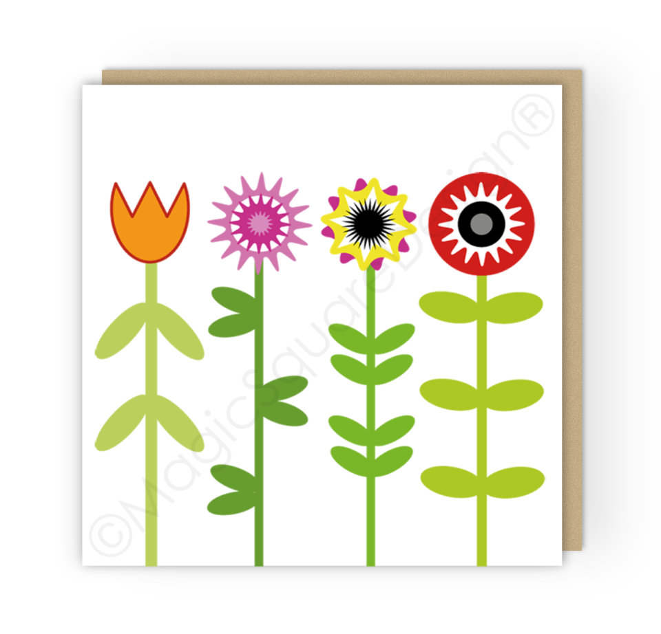 Citrus Mallow Stems Greetings Card