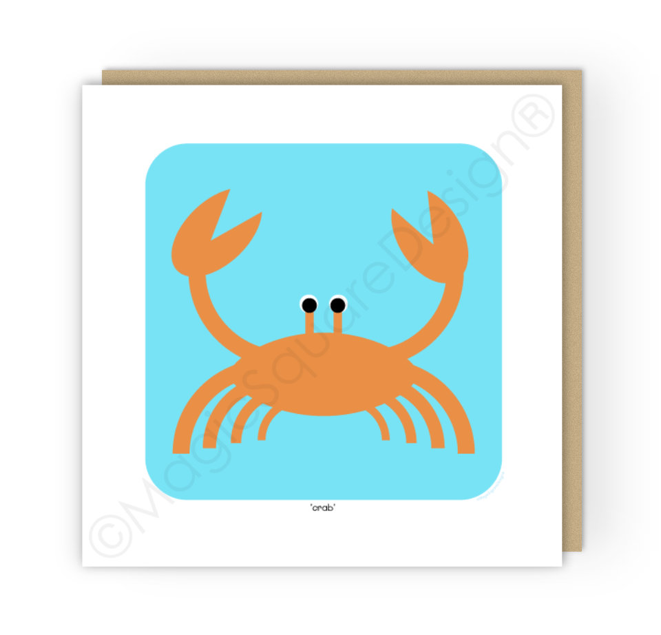 Coastal Elements Crab Greetings Card