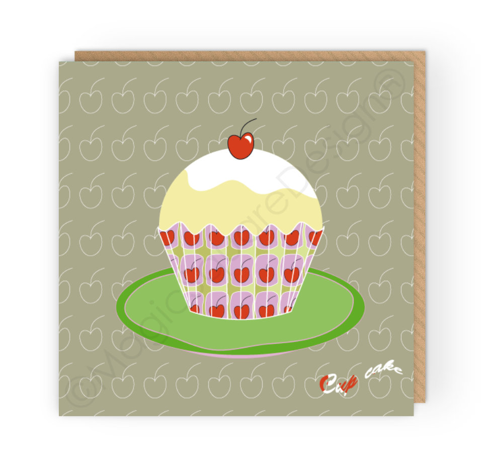 Cup Cake Greetings Card