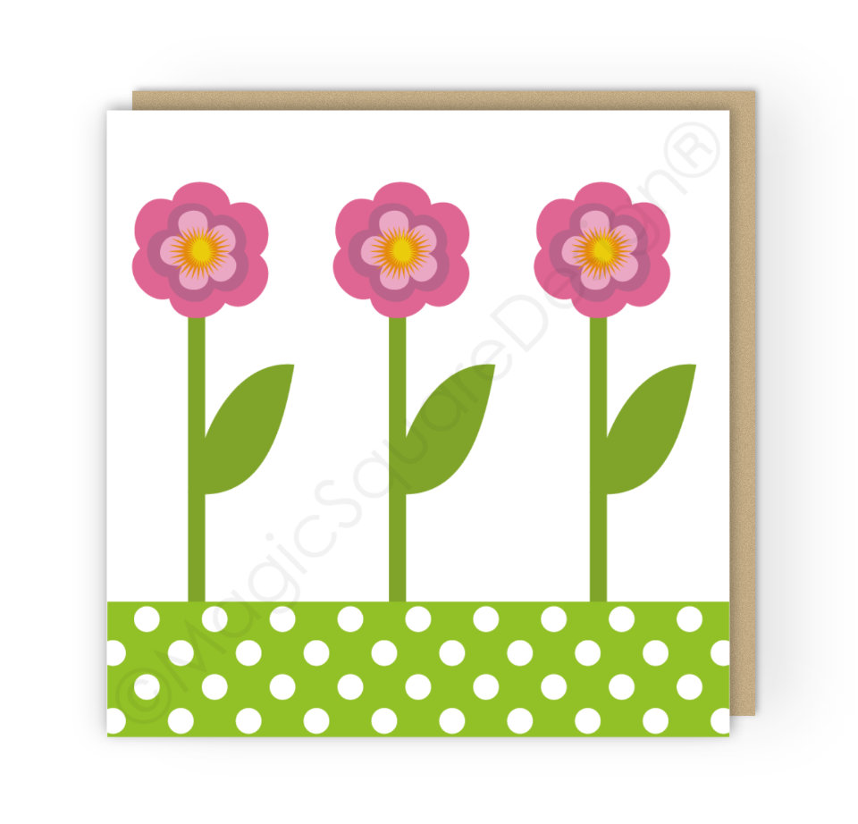 Dotty Grass Stems Greetings Card