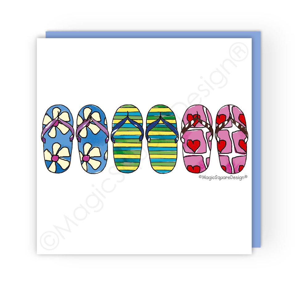 Flip Flops Greetings Card