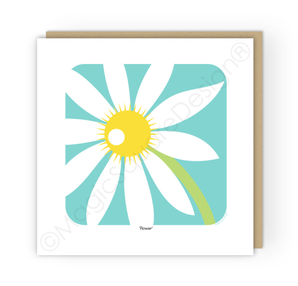 Coastal Elements Flower Greetings Card