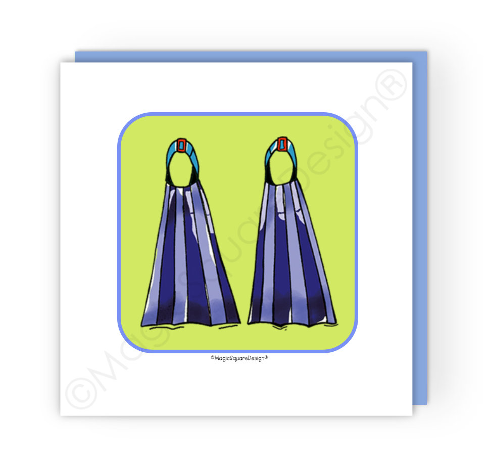 Green Flippers Greetings Card