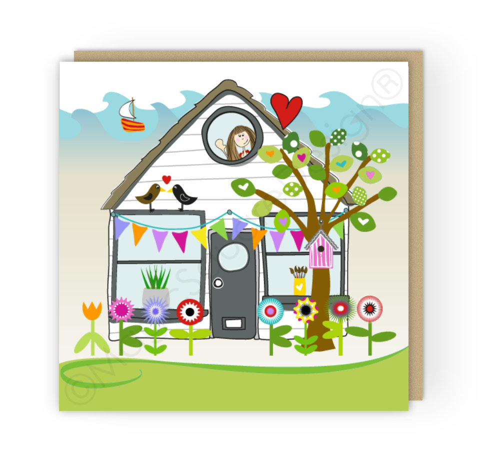 Hut House Greetings Card