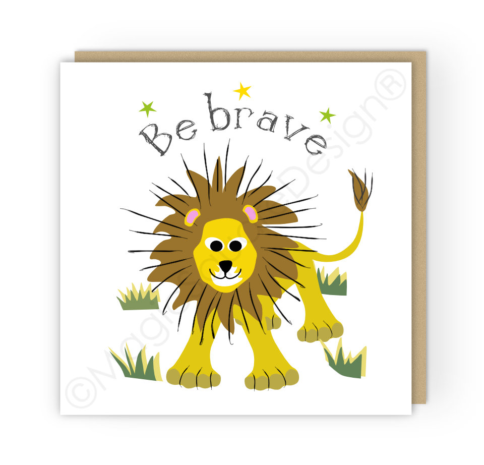 Lion Be brave Stars Greetings Card