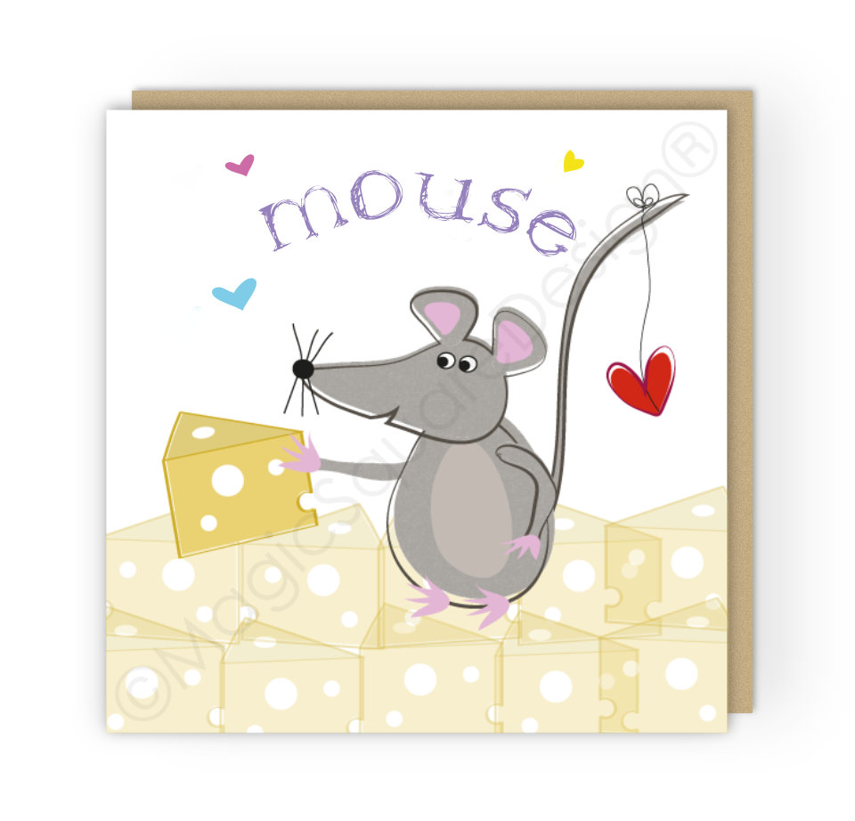 Mouse Hearts Greetings Card
