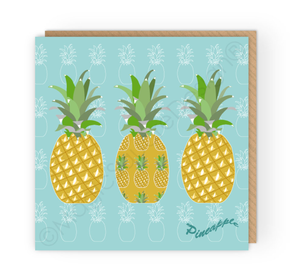 Pineapples Greetings Card