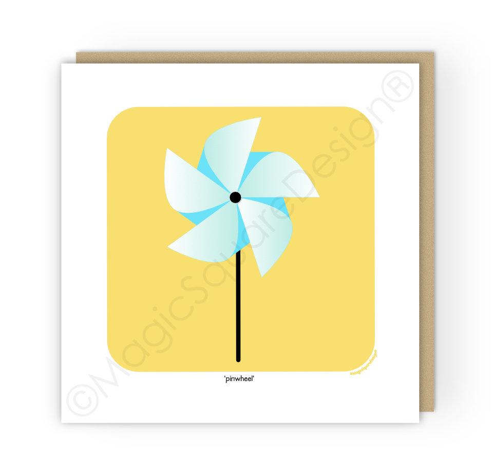 Coastal Elements Pinwheel Greetings Card