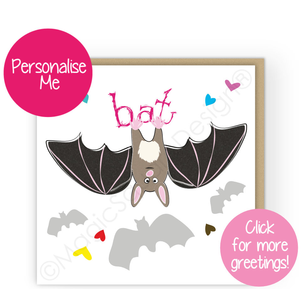 Bat Hearts Greetings Cards