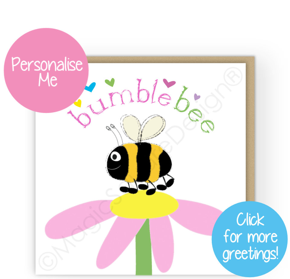 Bumblebee Hearts Greetings Cards