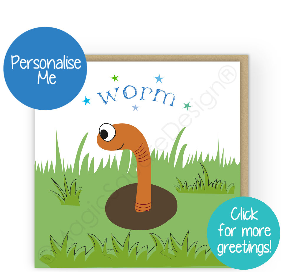 Worm Stars Greetings Cards