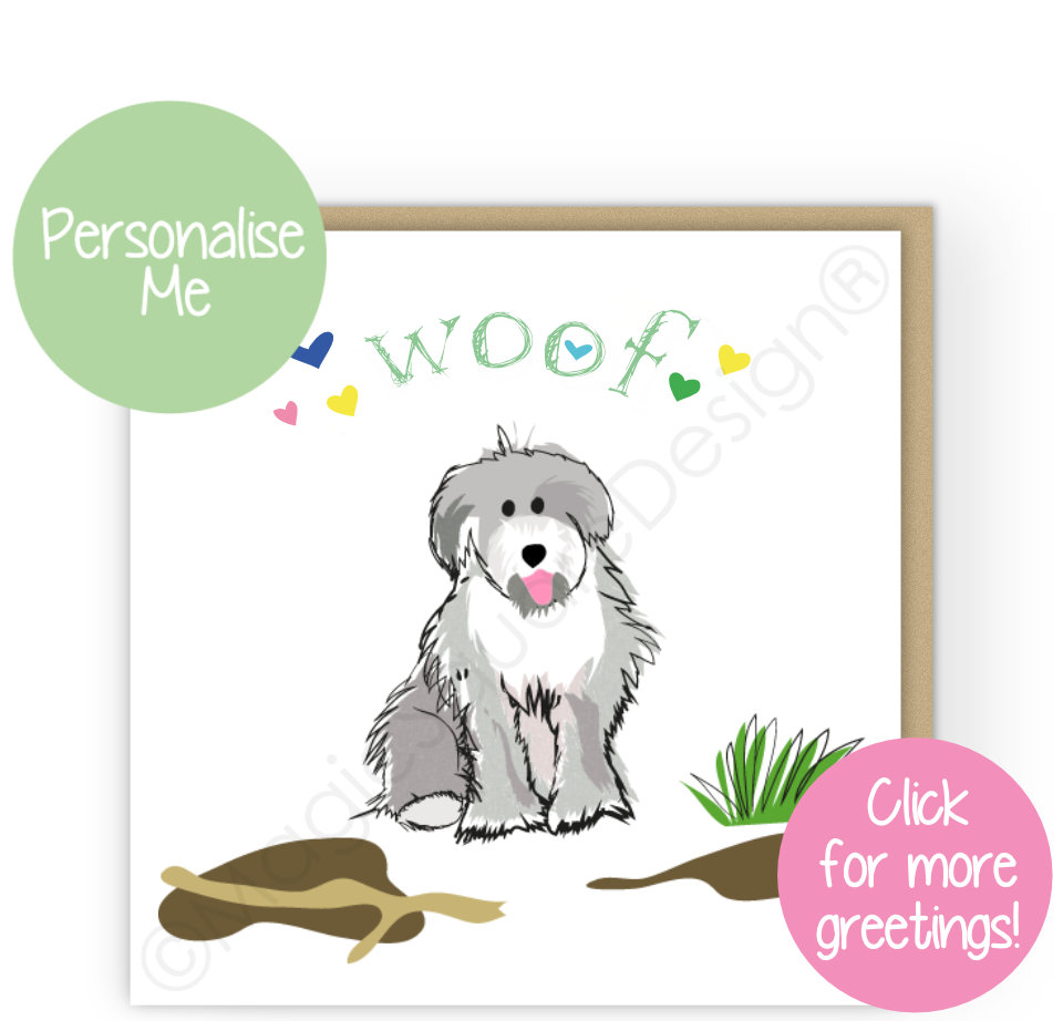 Woof Hearts Greetings Cards