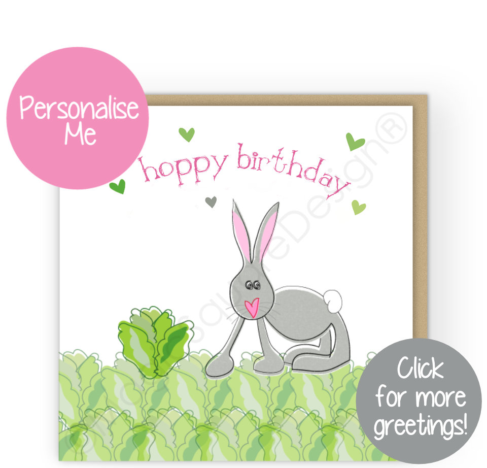 Rabbit Hearts Greetings Cards