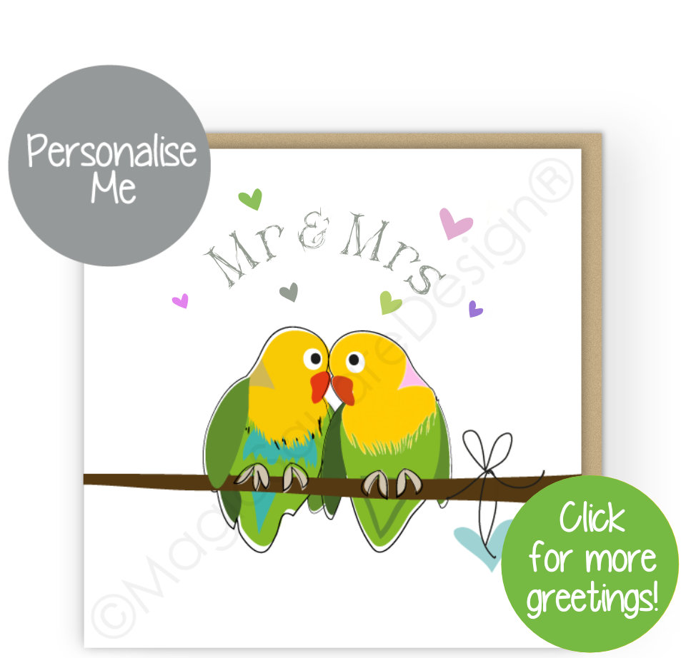 Lovebrids Grey Greetings Cards