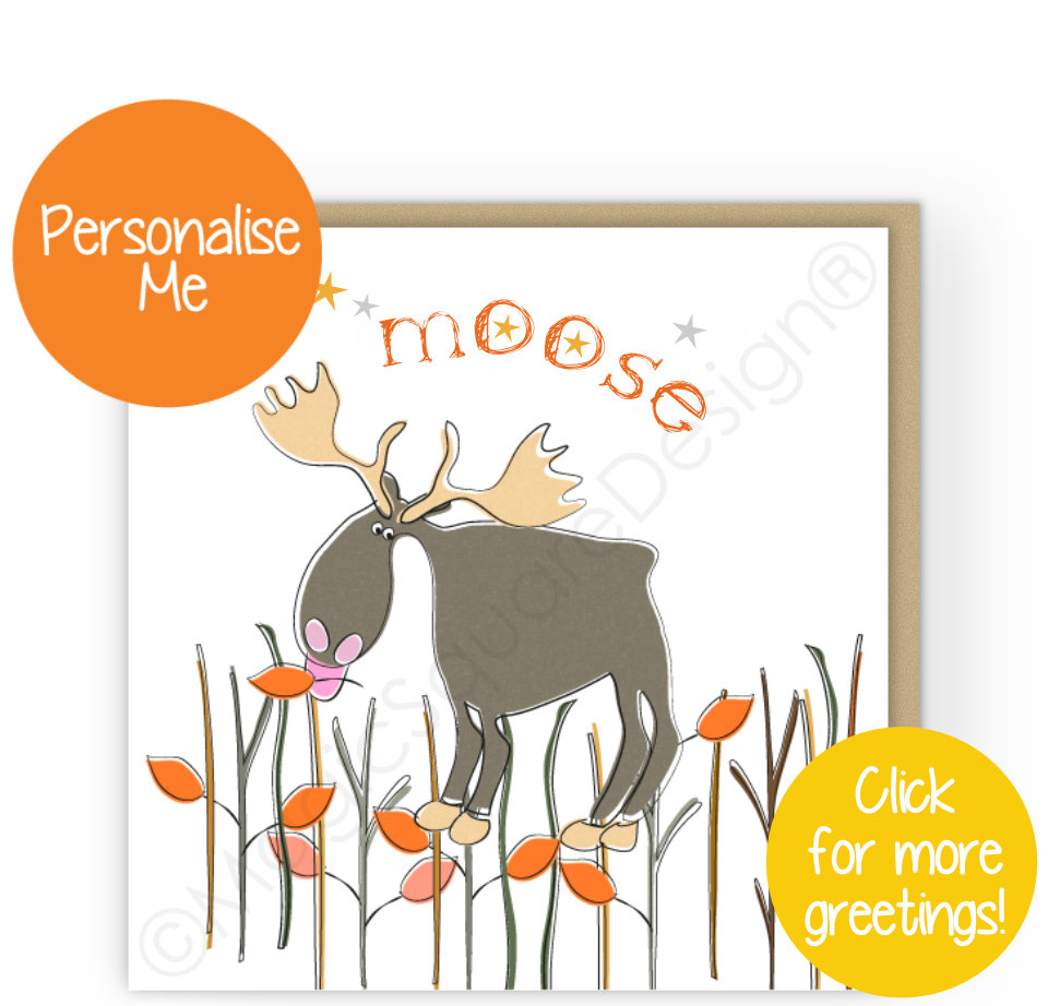 Moose Stars Greetings Cards