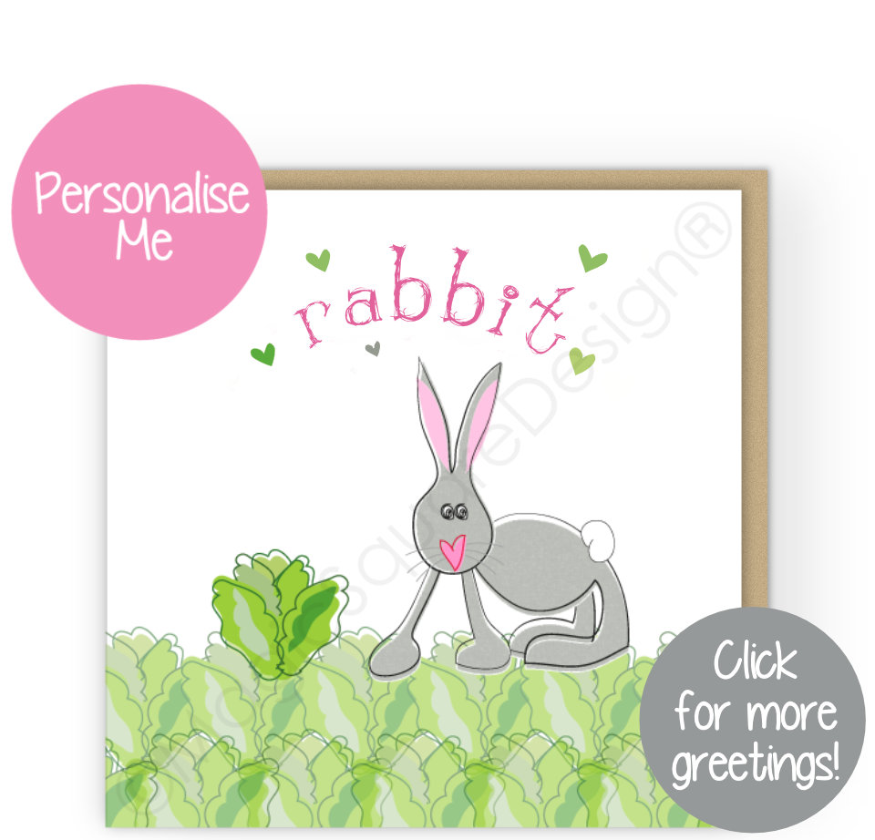 Rabbit Hearts Greetings Cards