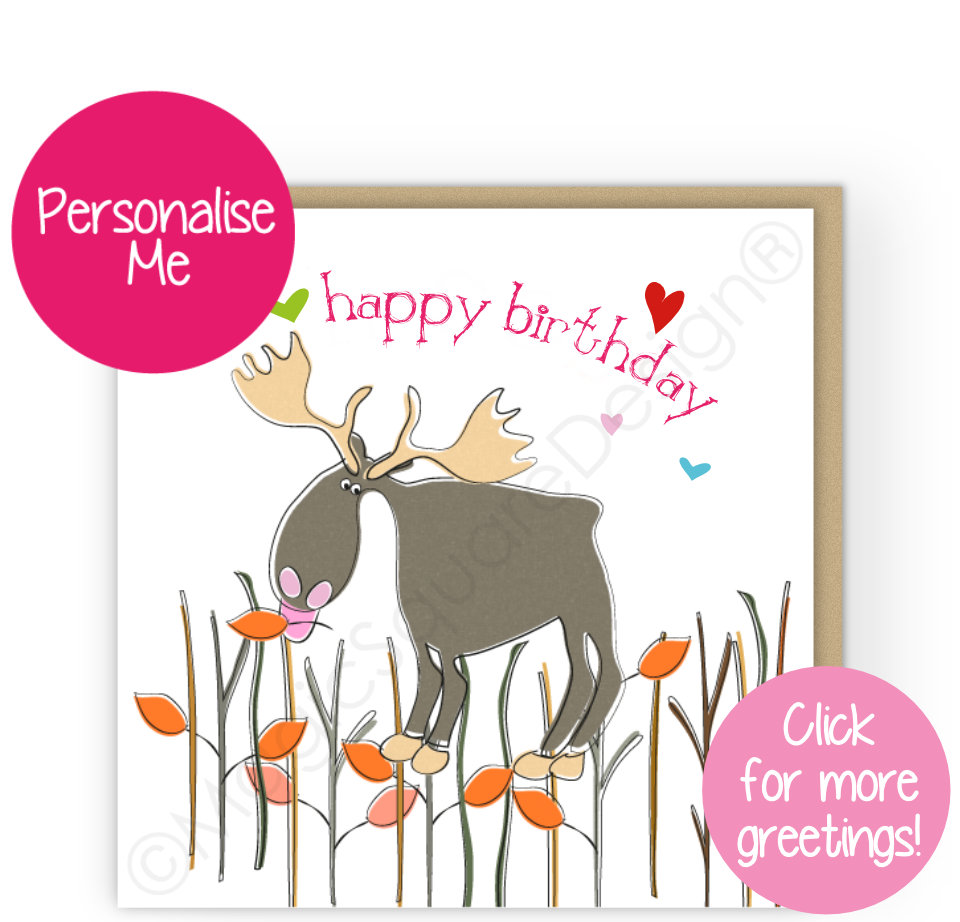 Moose Hearts Greetings Cards