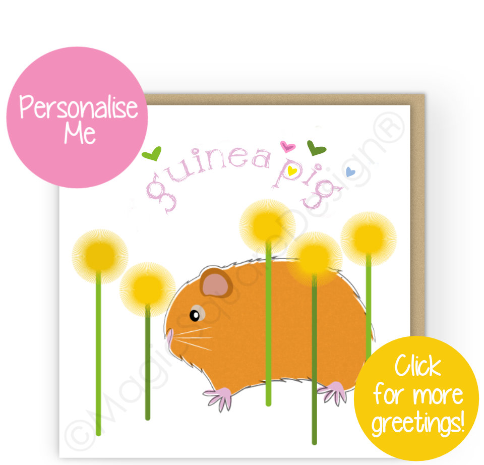 Guinea Pig Hearts Greetings Cards