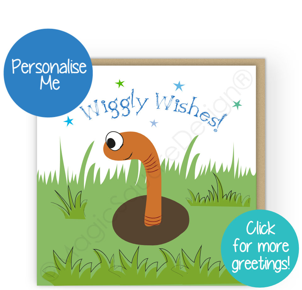 Worm Stars Greetings Cards