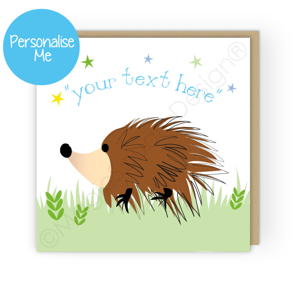Personalised Hedgehog Stars Greetings Card