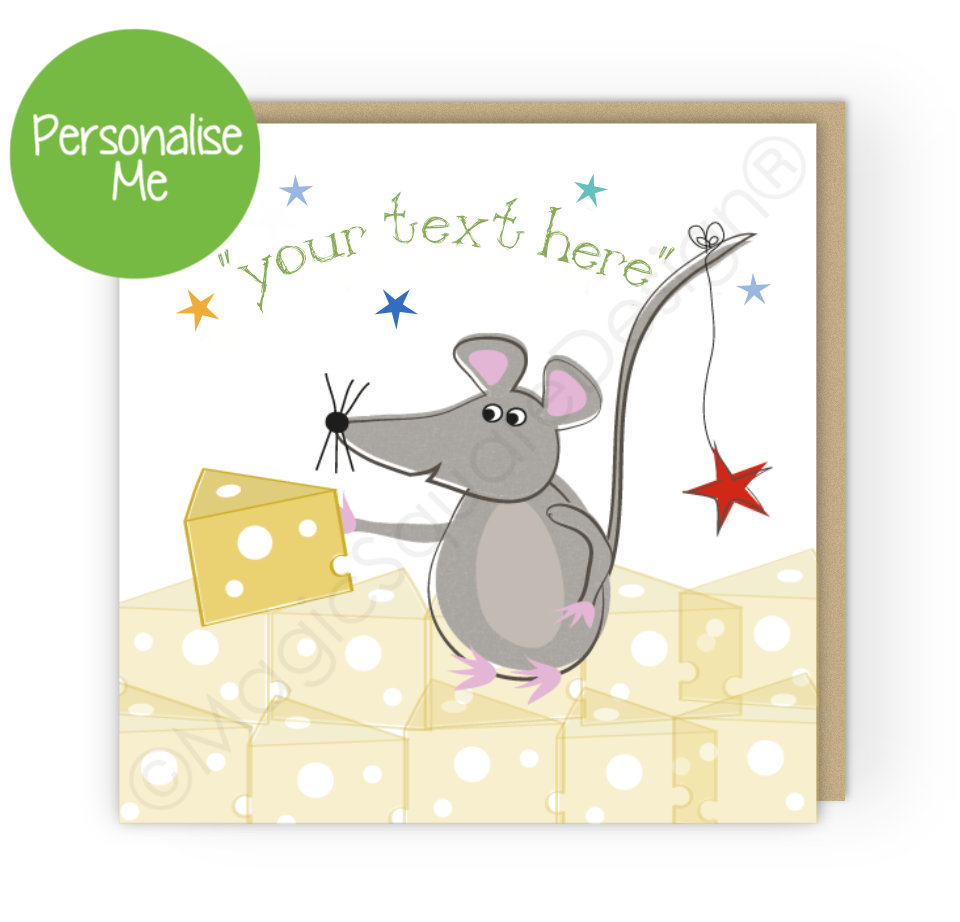 Personalised Mouse Stars Greetings Card