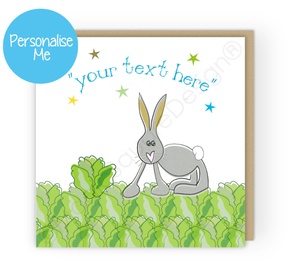 Personalised Rabbit Stars Greetings Card