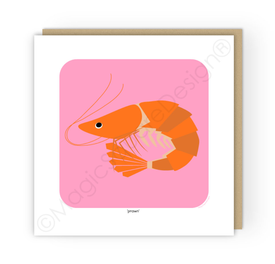 Coastal Prawn Greetings Card