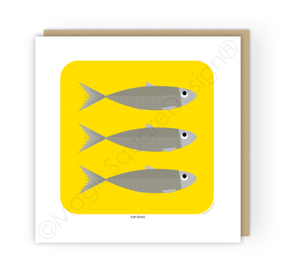 Coastal Sardines Greetings Card