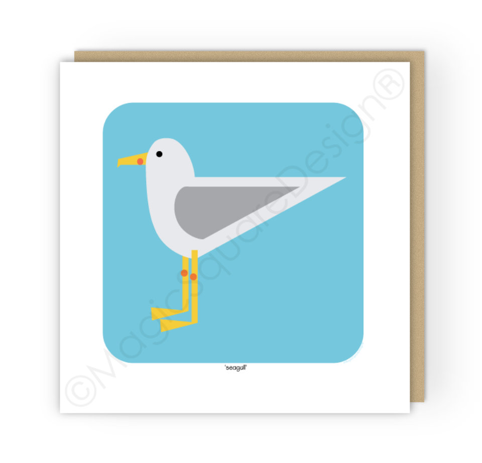 Coastal Elements Seagull Greetings Card