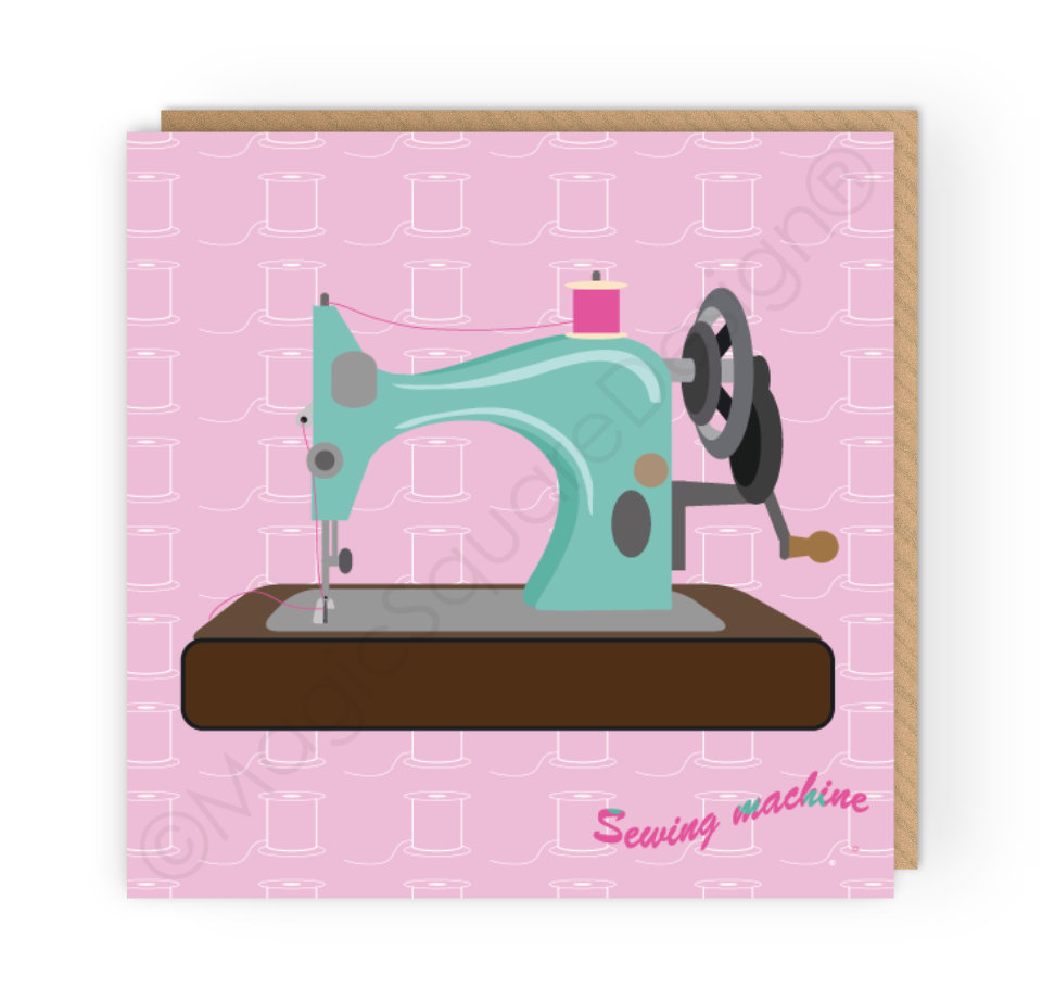 Sewing Machine Greetings Card
