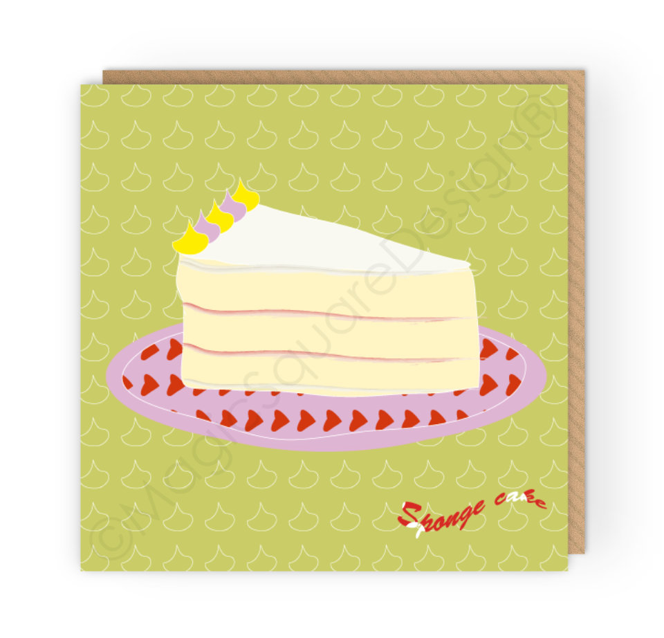 Sponge Cake Greetings Card